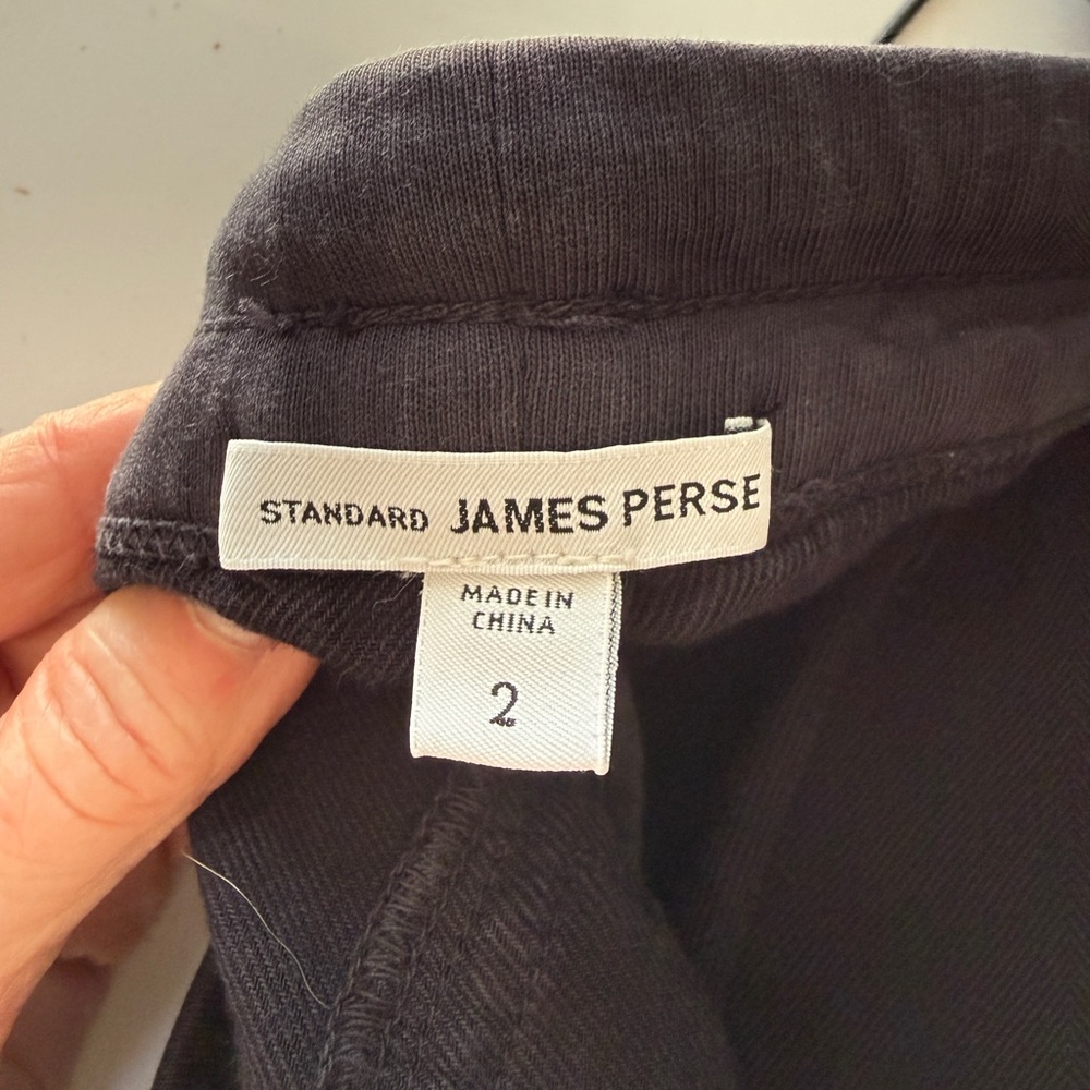James Perse Black Slub Cotton Utility Flight Pant